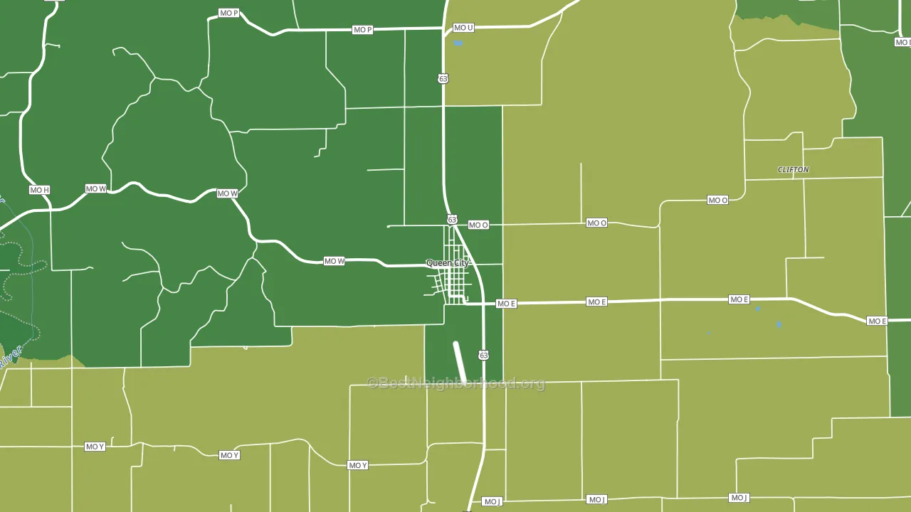 Queen City, MO block-group voter-turnout map
