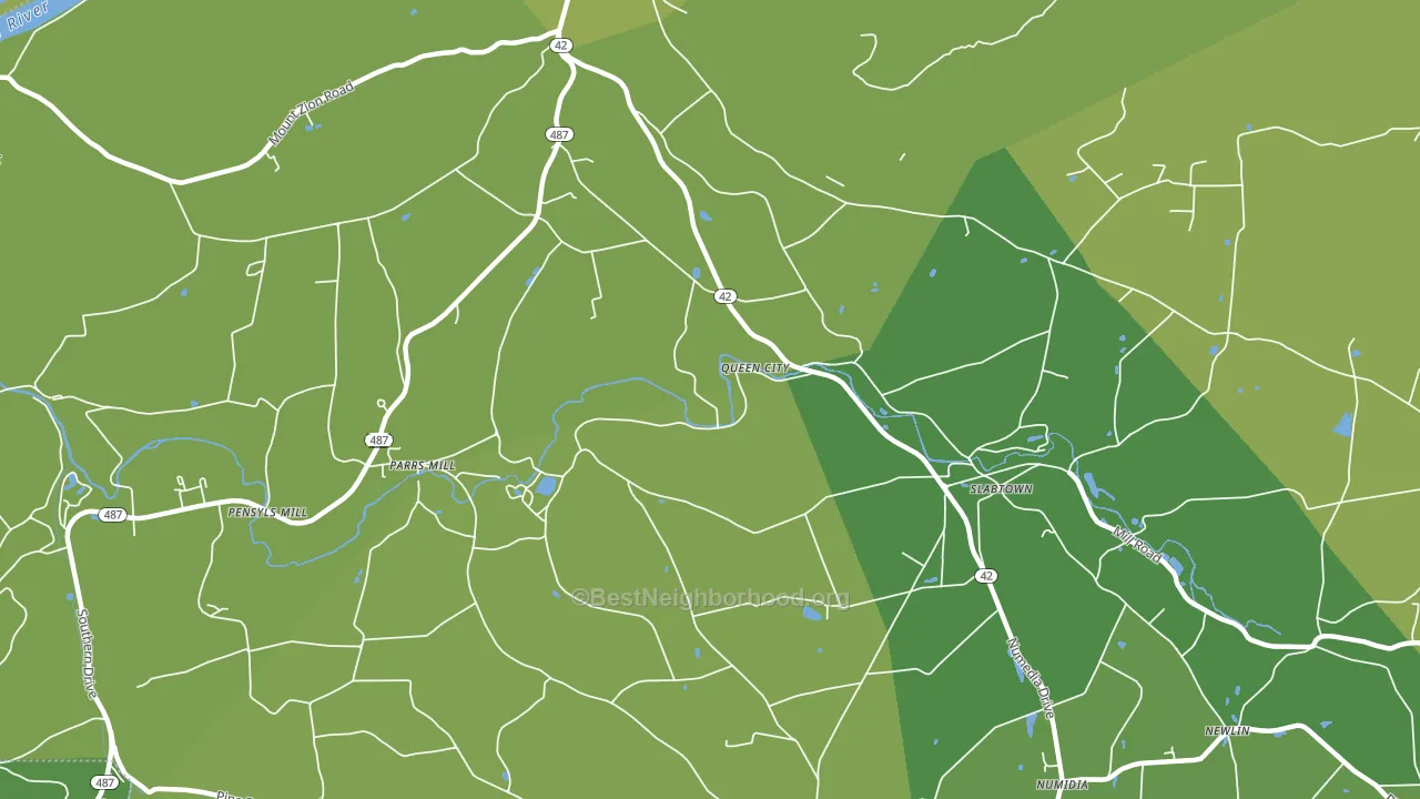 Queen City, PA block-group voter-turnout map