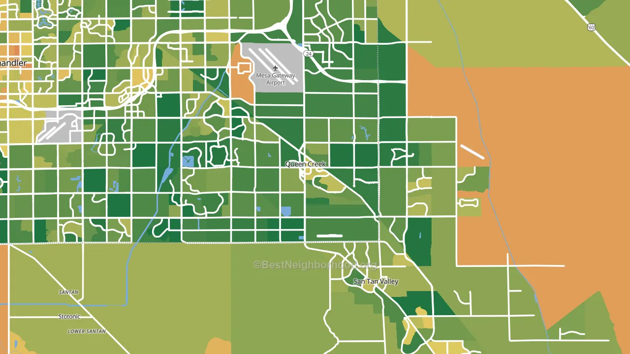 Queen Creek, AZ block-group voter-turnout map