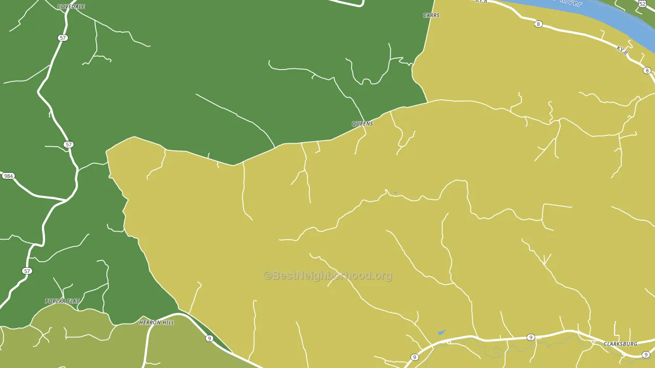 Queens, KY block-group voter-turnout map