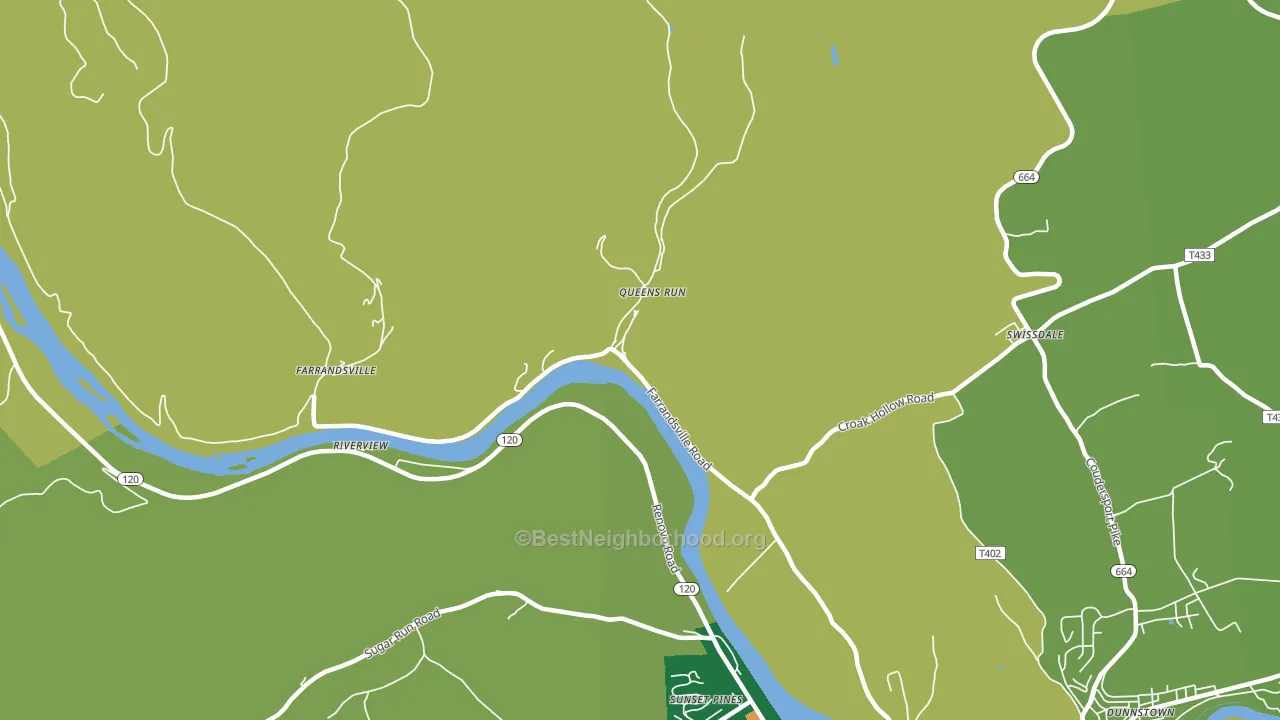 Queens Run, PA block-group voter-turnout map