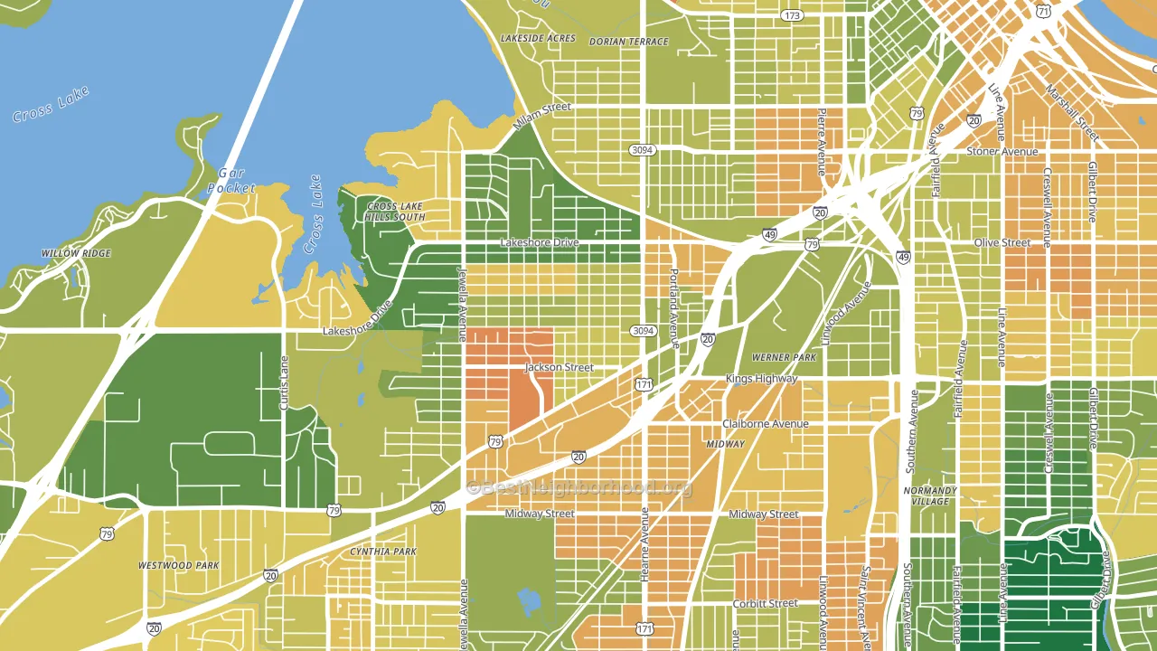 Queensborough, Shreveport, LA block-group voter-turnout map