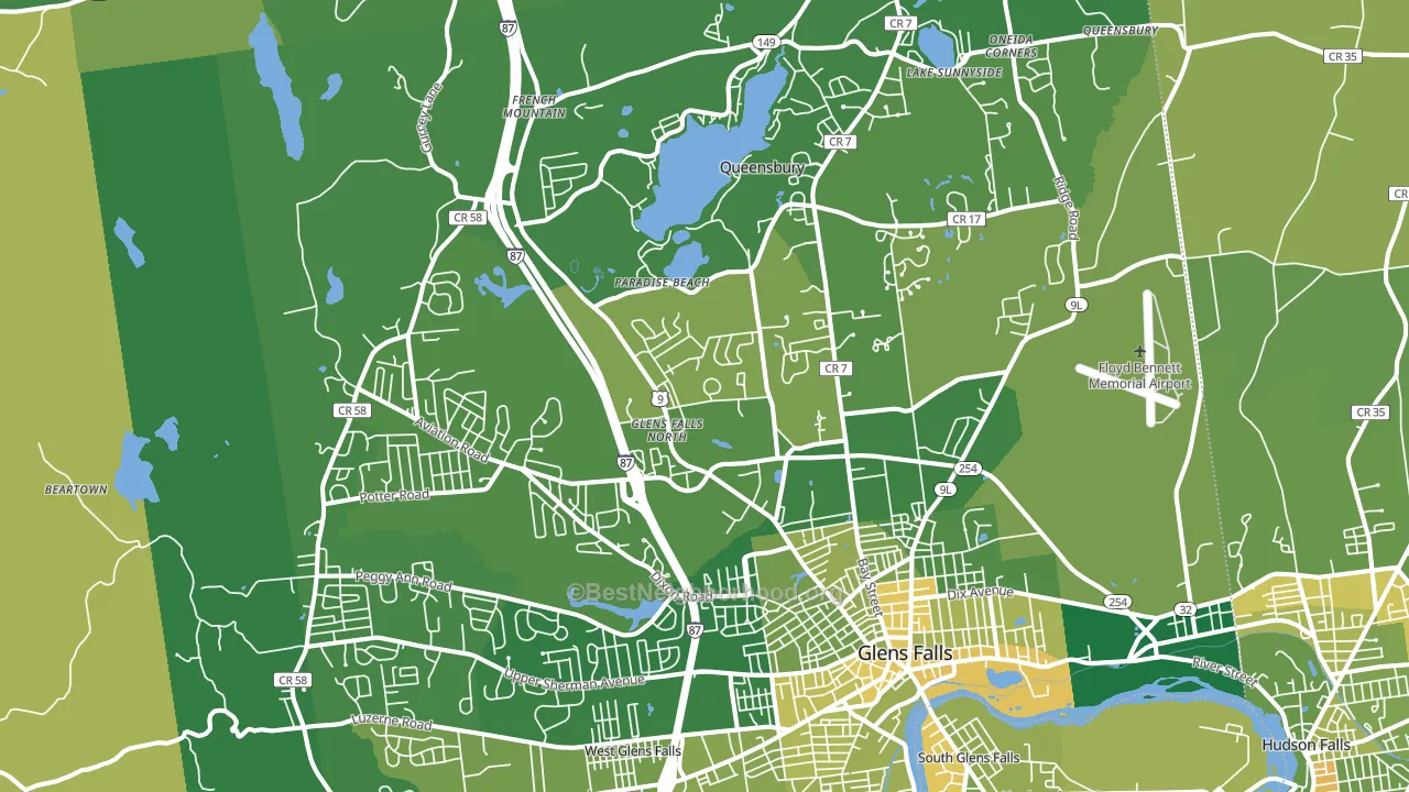 Queensbury, NY block-group voter-turnout map