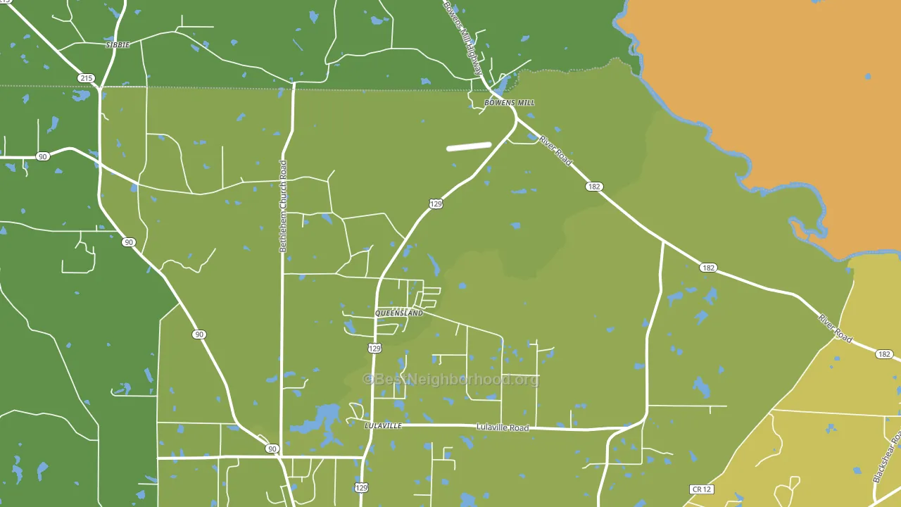 Queensland, GA block-group voter-turnout map