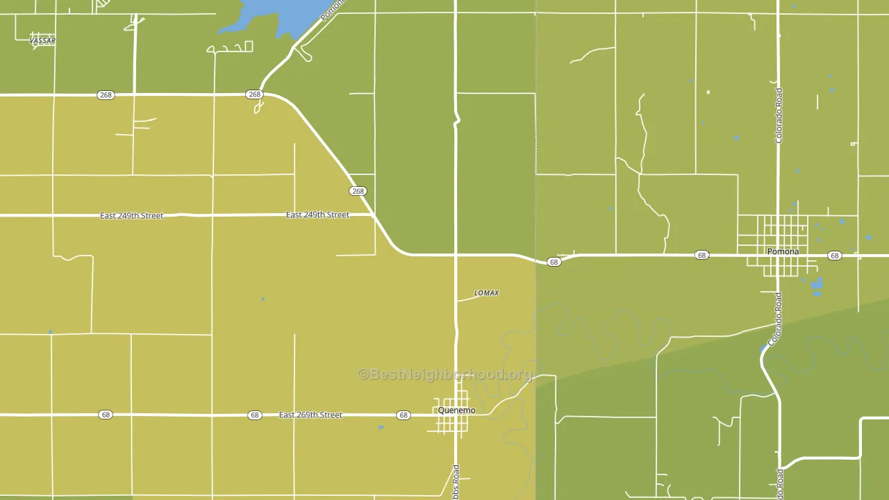 Quenemo, KS block-group voter-turnout map