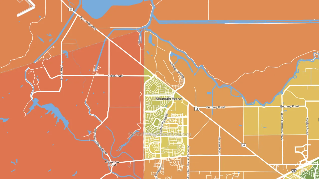 Questa, Mountain House, CA block-group voter-turnout map