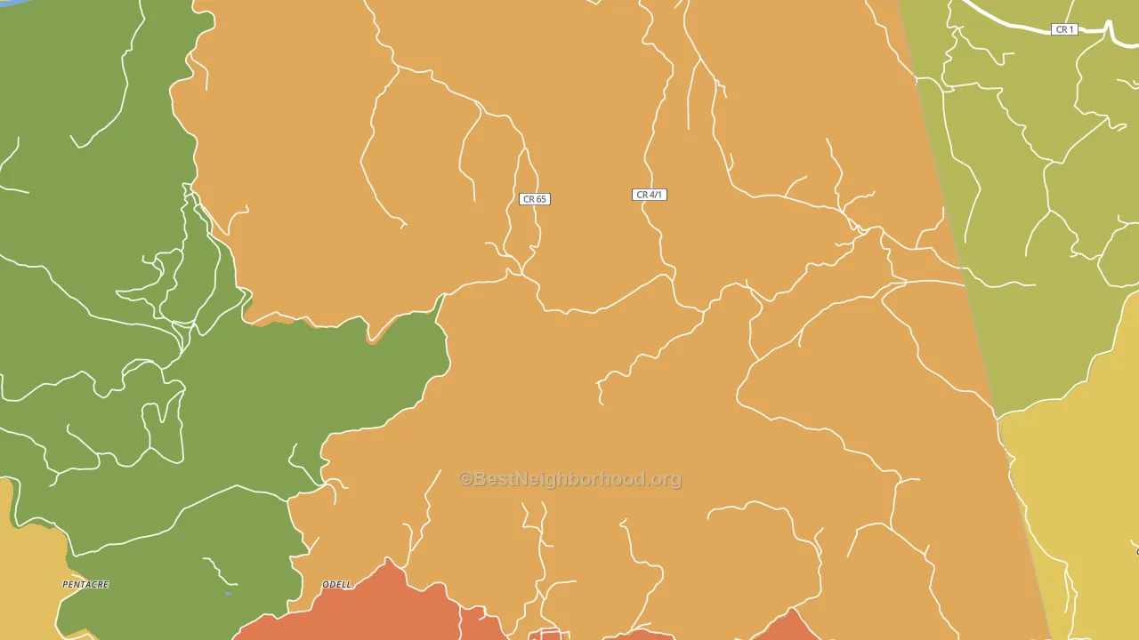 Quick, WV block-group voter-turnout map