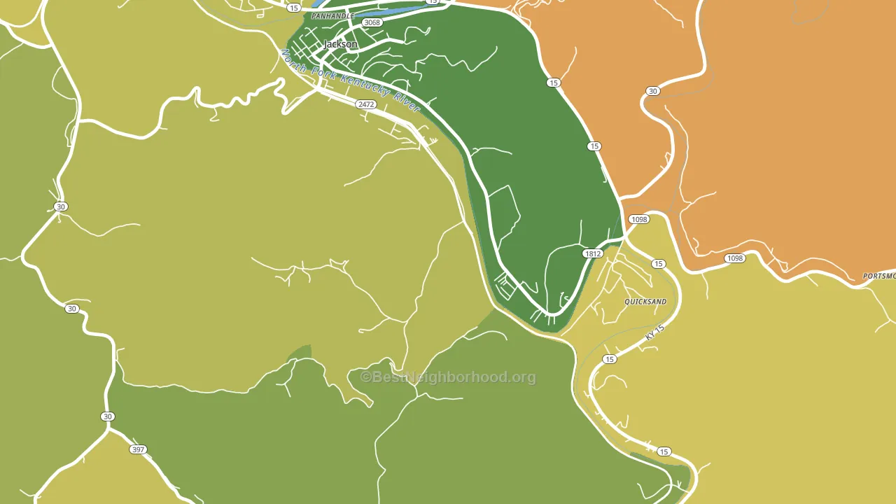 Quicksand, KY block-group voter-turnout map