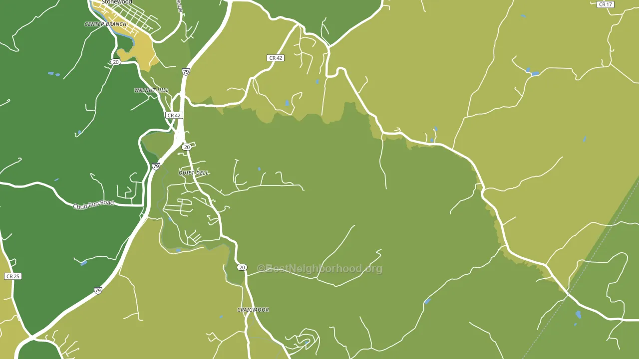 Quiet Dell, WV block-group voter-turnout map