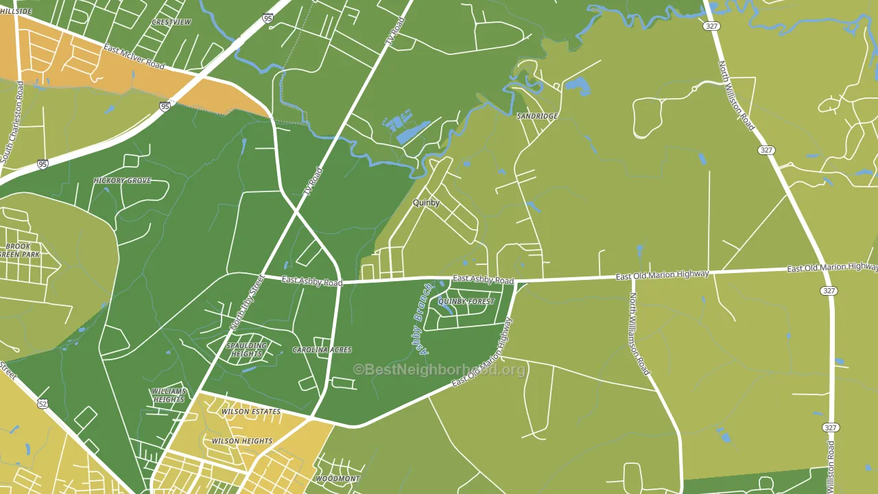 Quinby, SC block-group voter-turnout map