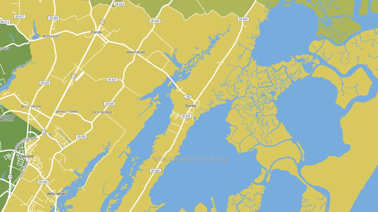 Quinby, VA block-group voter-turnout map