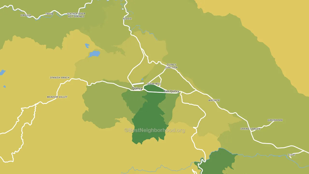 Quincy, CA block-group voter-turnout map