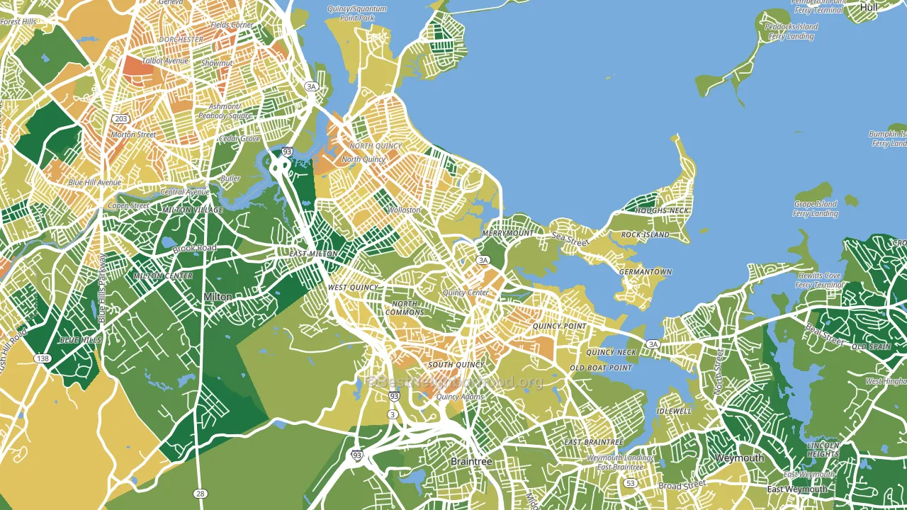 Quincy, MA block-group voter-turnout map