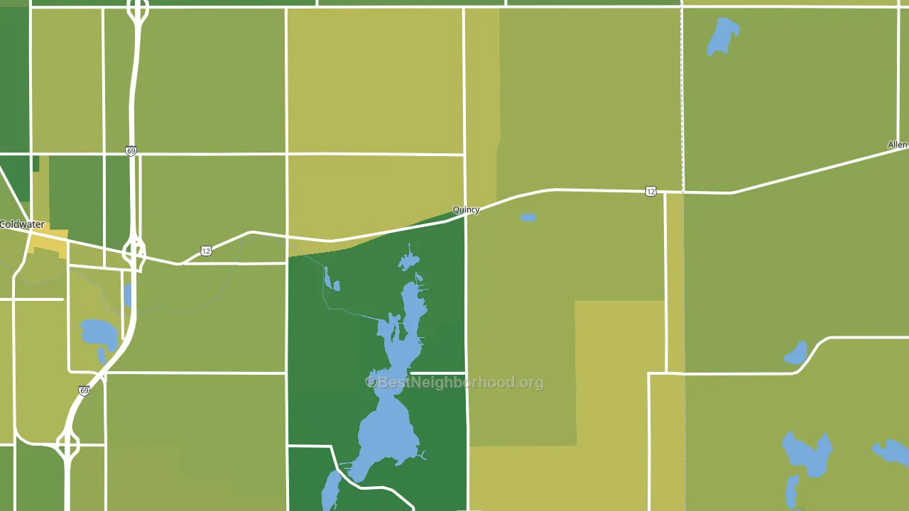 Quincy, MI block-group voter-turnout map