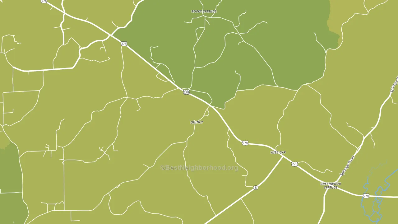 Quincy, MS block-group voter-turnout map