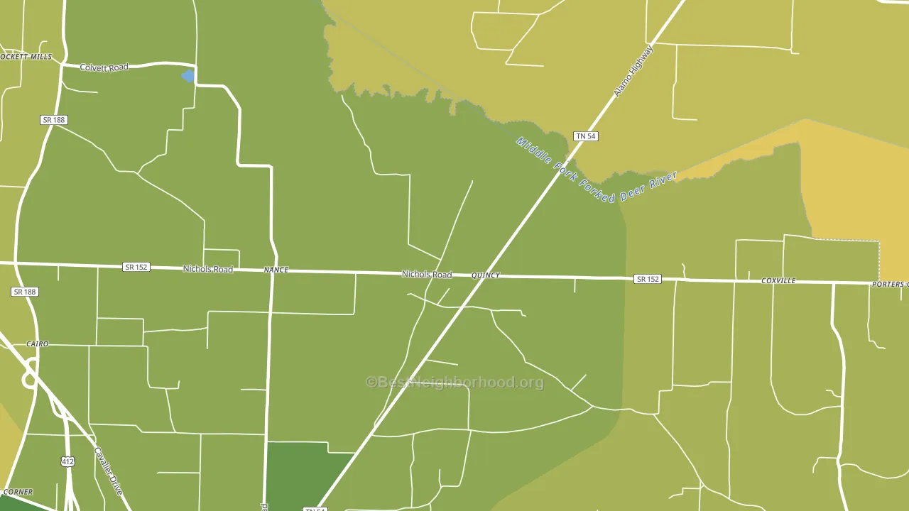 Quincy, TN block-group voter-turnout map