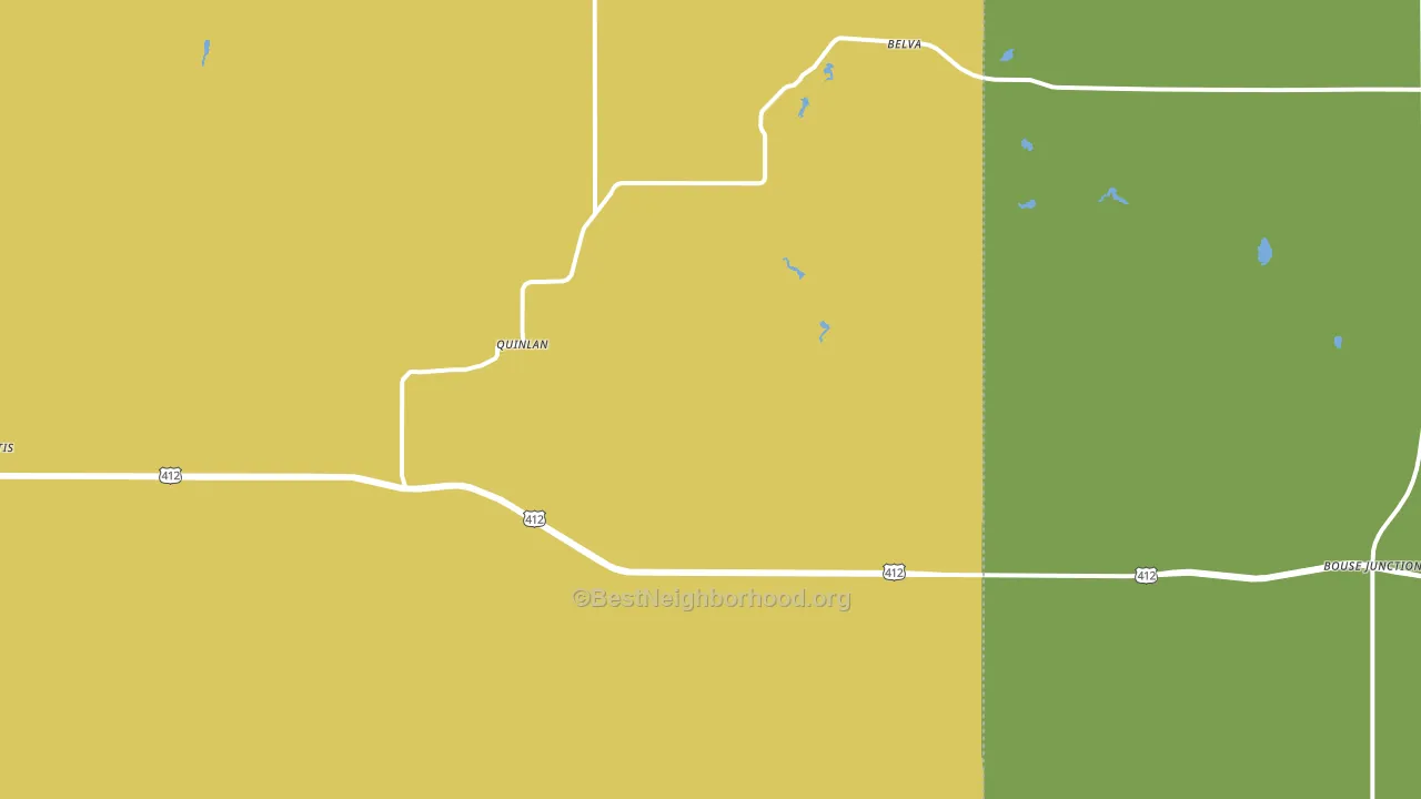 Quinlan, OK block-group voter-turnout map