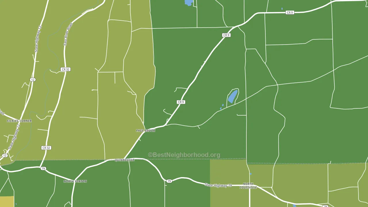 Quinneville, NY block-group voter-turnout map
