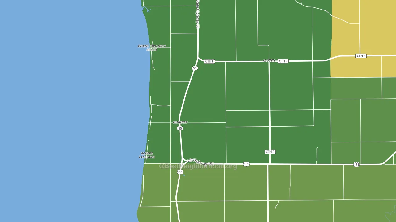 Quinney, WI block-group voter-turnout map