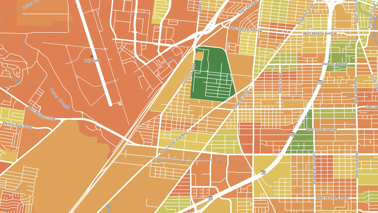 Quintana Community, San Antonio, TX block-group voter-turnout map