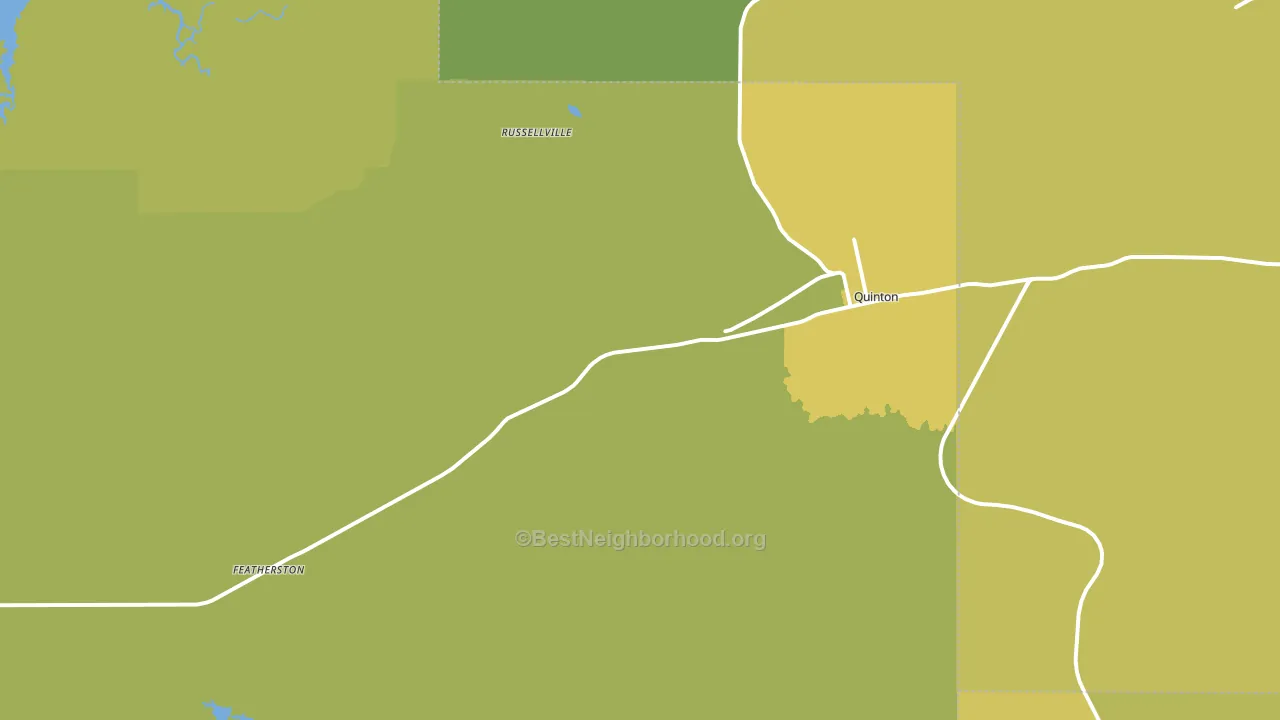 Quinton, OK block-group voter-turnout map