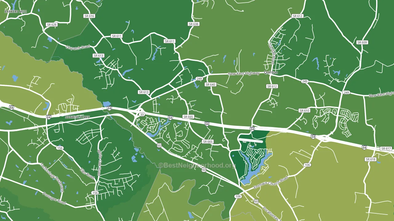 Quinton, VA block-group voter-turnout map