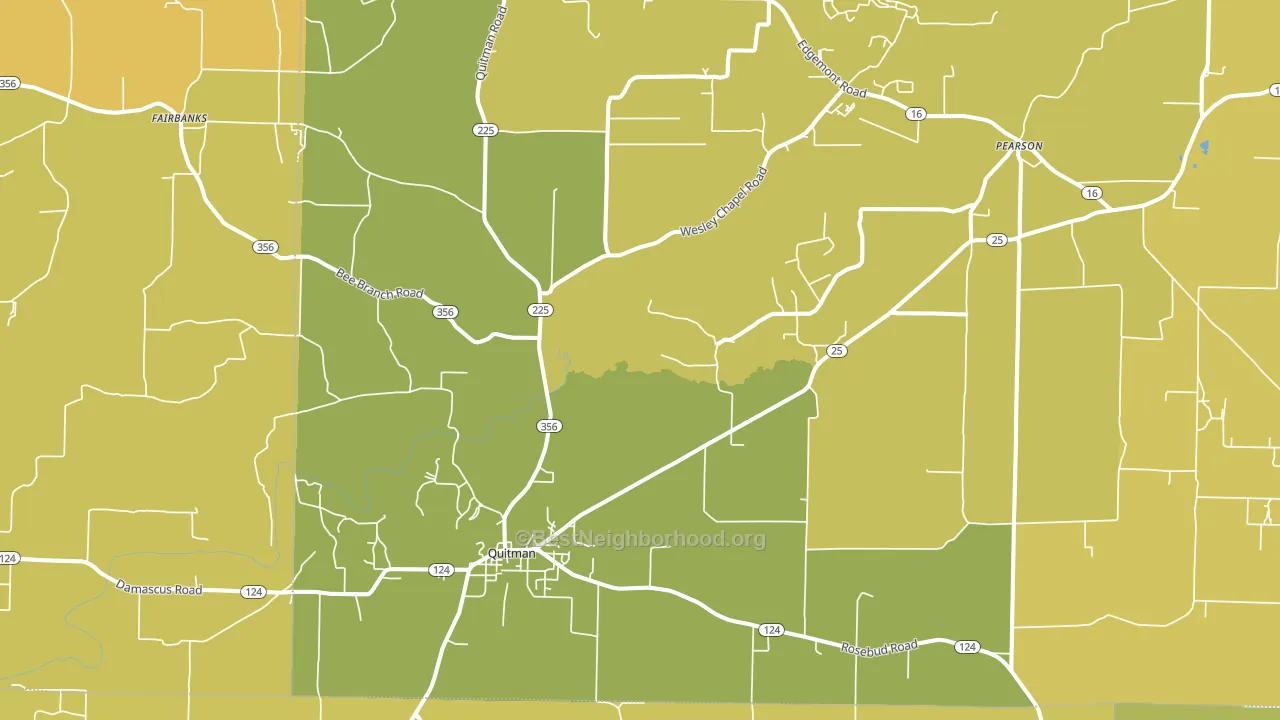 Quitman, AR block-group voter-turnout map