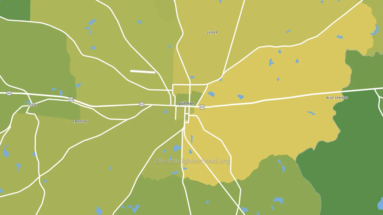 Quitman, GA block-group voter-turnout map