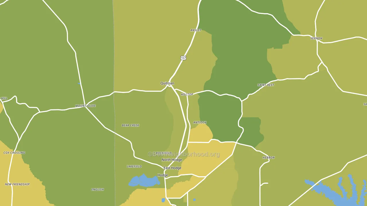 Quitman, LA block-group voter-turnout map
