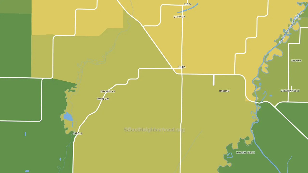 Qulin, MO block-group voter-turnout map