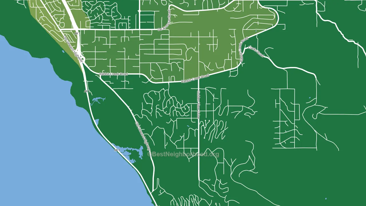 Rabbit Creek, Anchorage, AK block-group voter-turnout map