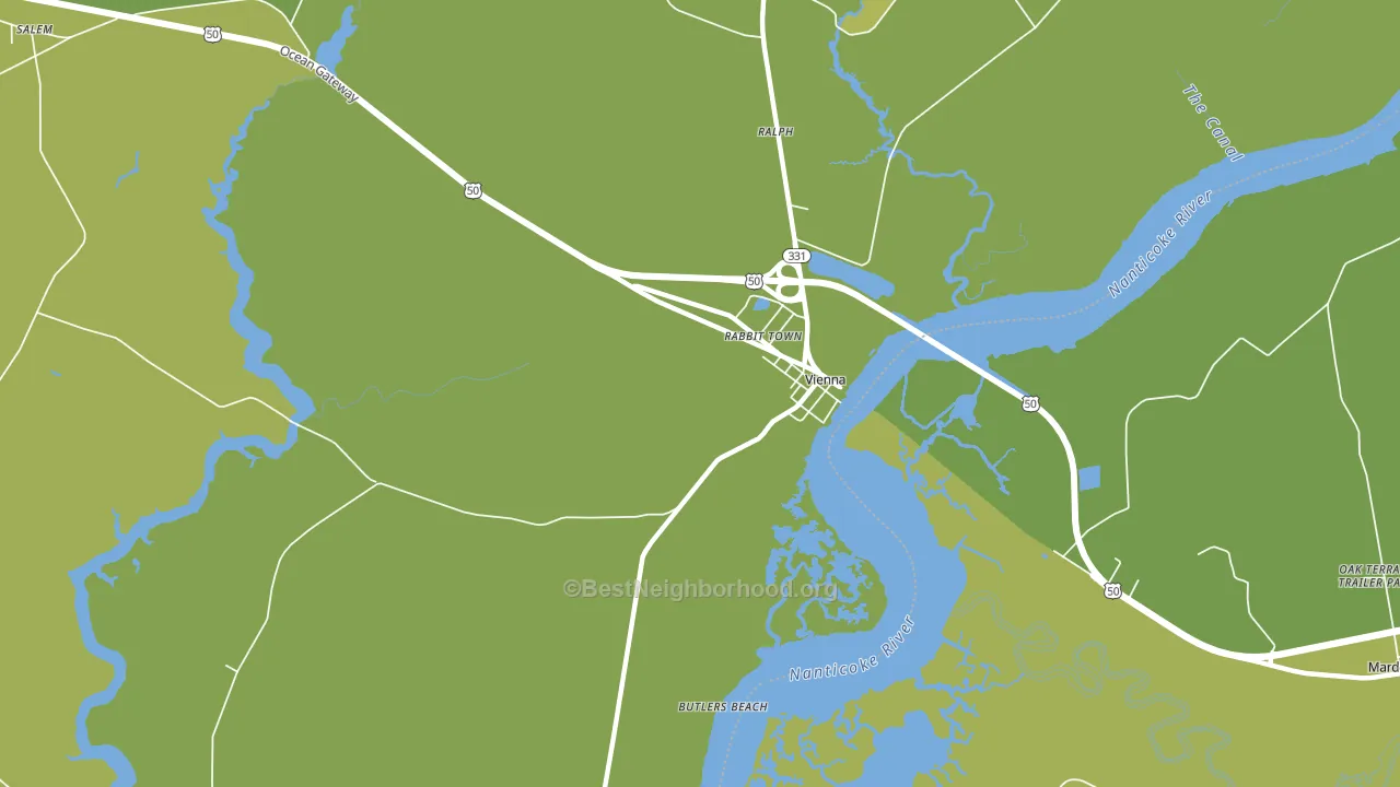 Rabbit Town, MD block-group voter-turnout map