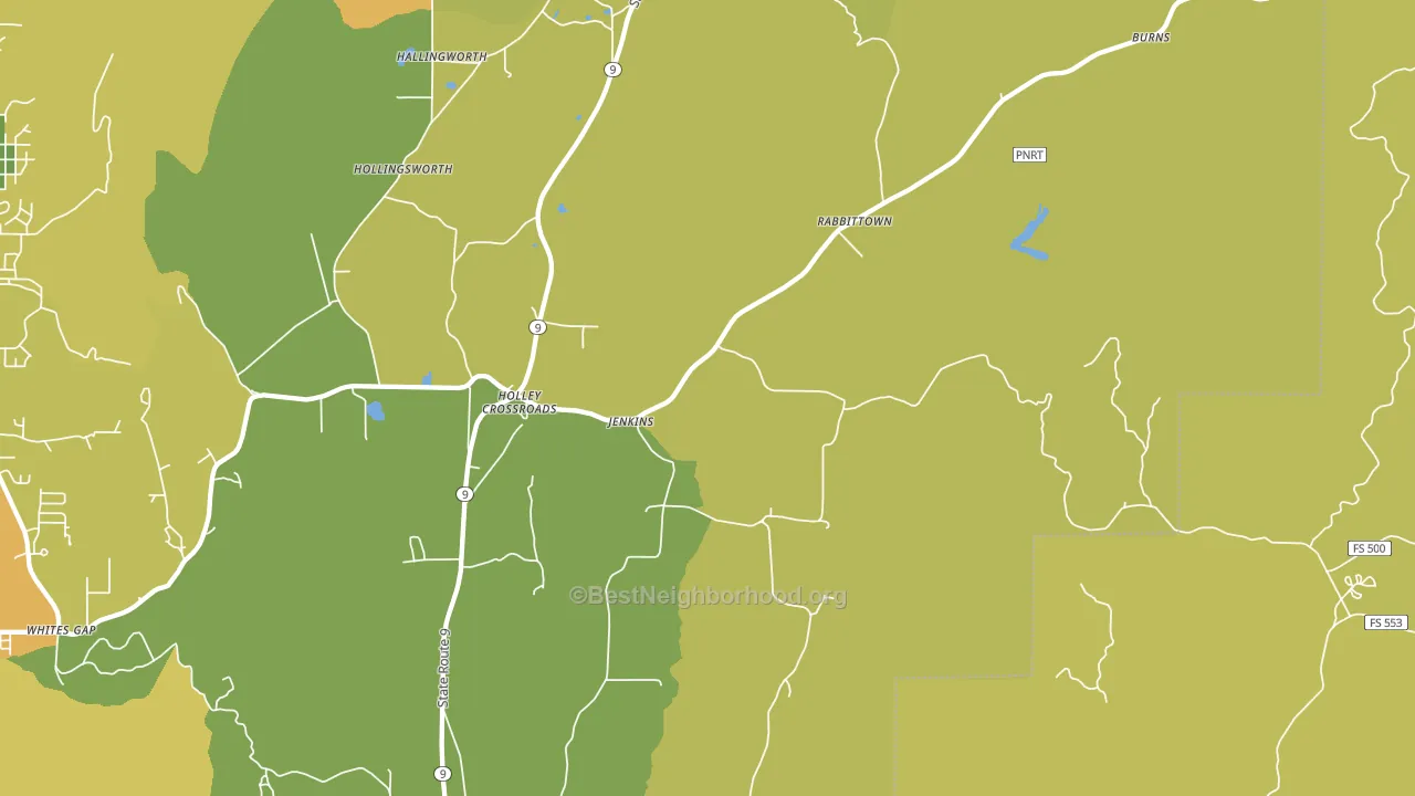 Rabbittown, AL block-group voter-turnout map