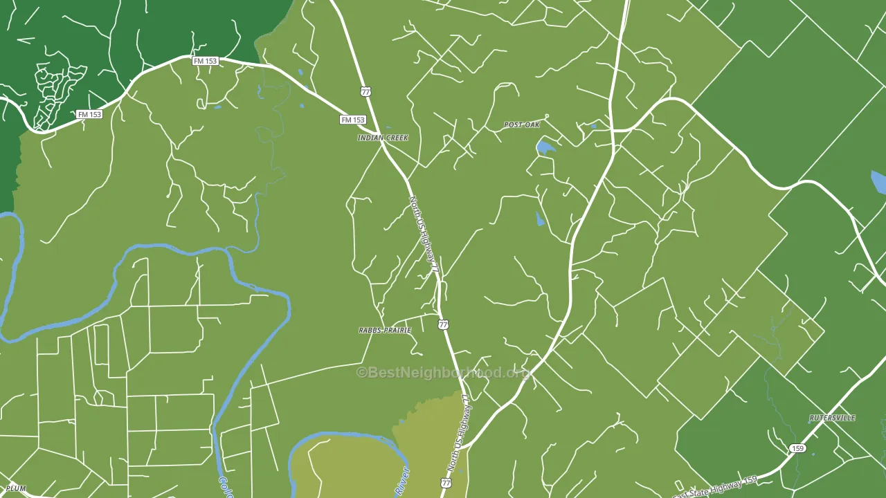 Rabbs Prairie, TX block-group voter-turnout map