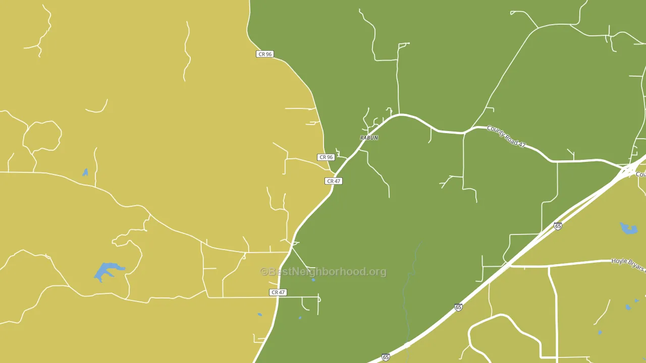 Rabun, AL block-group voter-turnout map