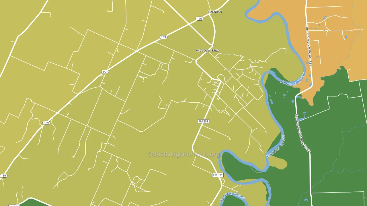 Raccoon Bend, TX block-group voter-turnout map
