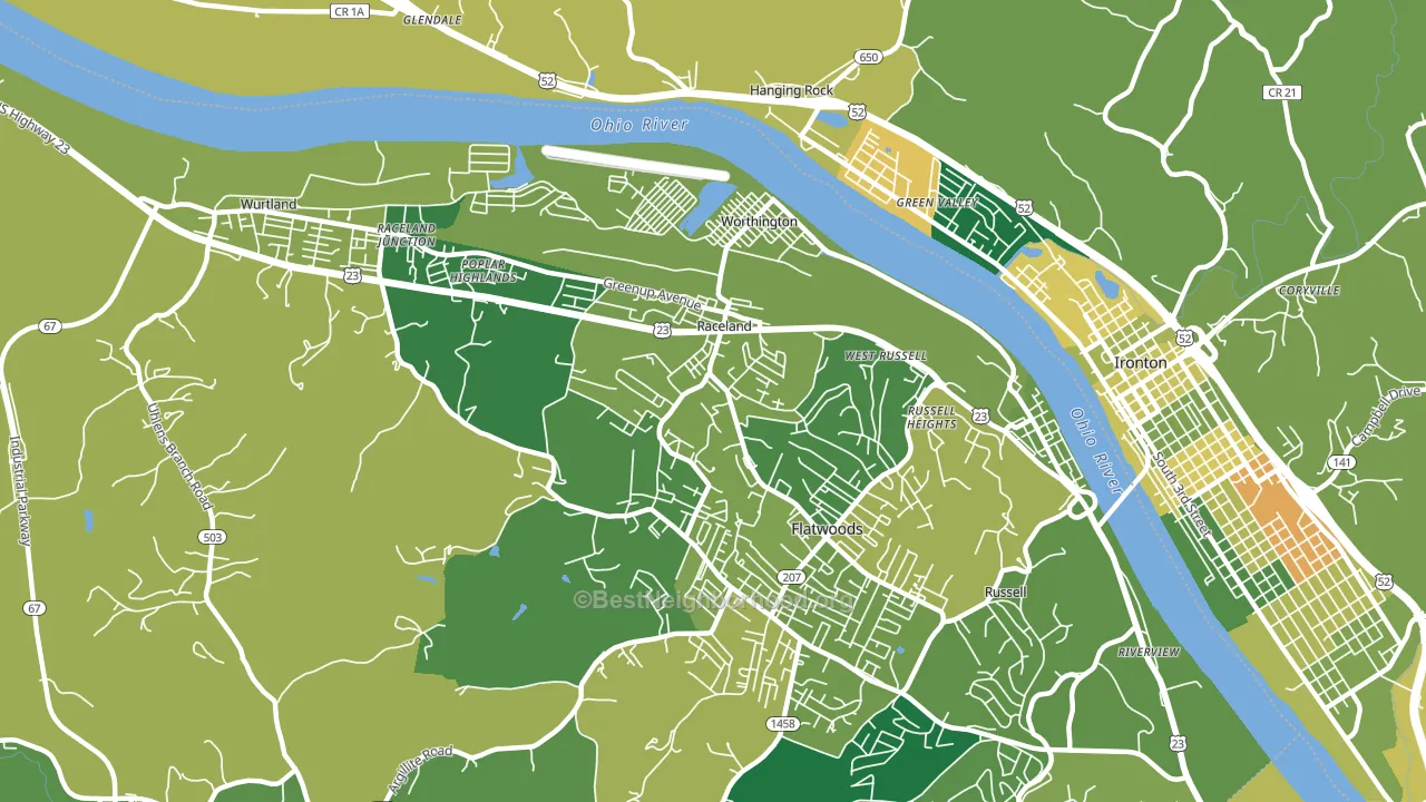 Raceland, KY block-group voter-turnout map