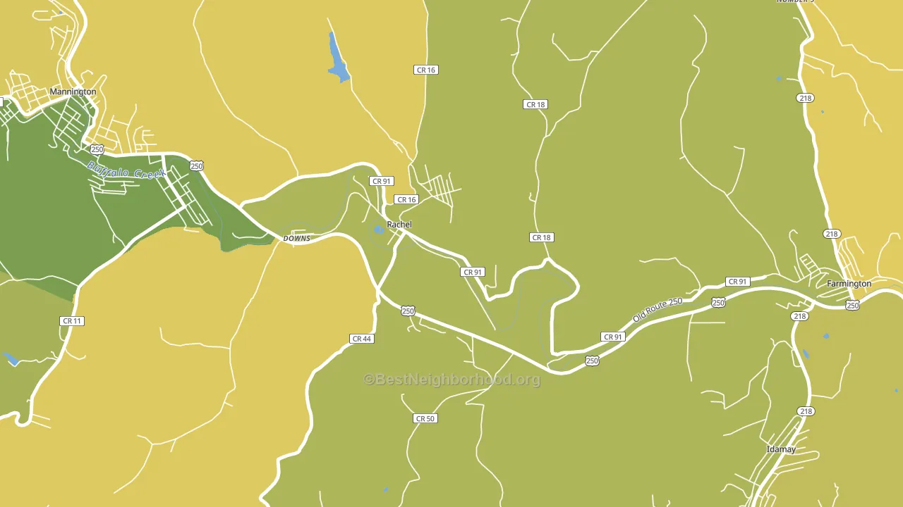 Rachel, WV block-group voter-turnout map