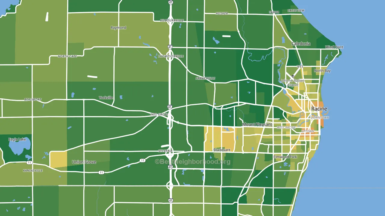Racine County, WI block-group voter-turnout map