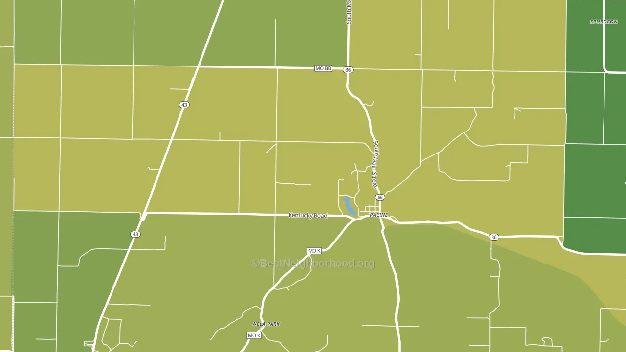 Racine, MO block-group voter-turnout map