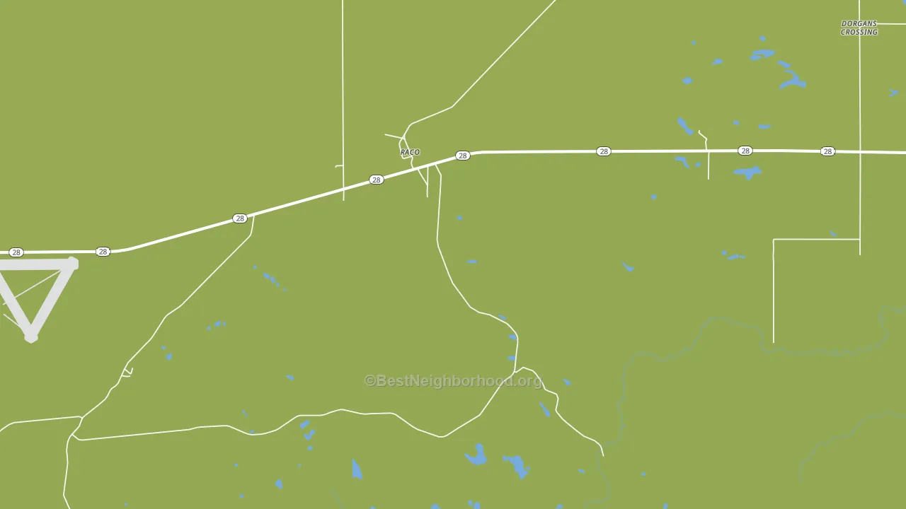 Raco, MI block-group voter-turnout map