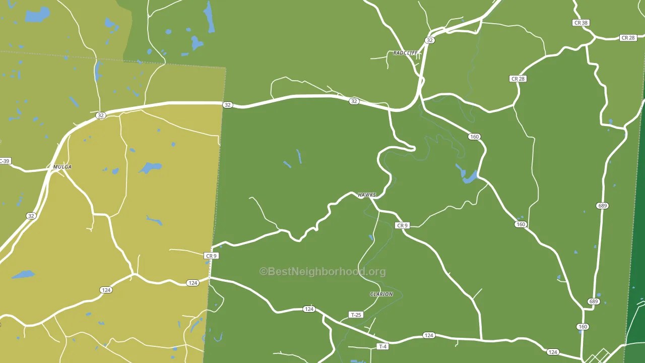 Radcliff, OH block-group voter-turnout map