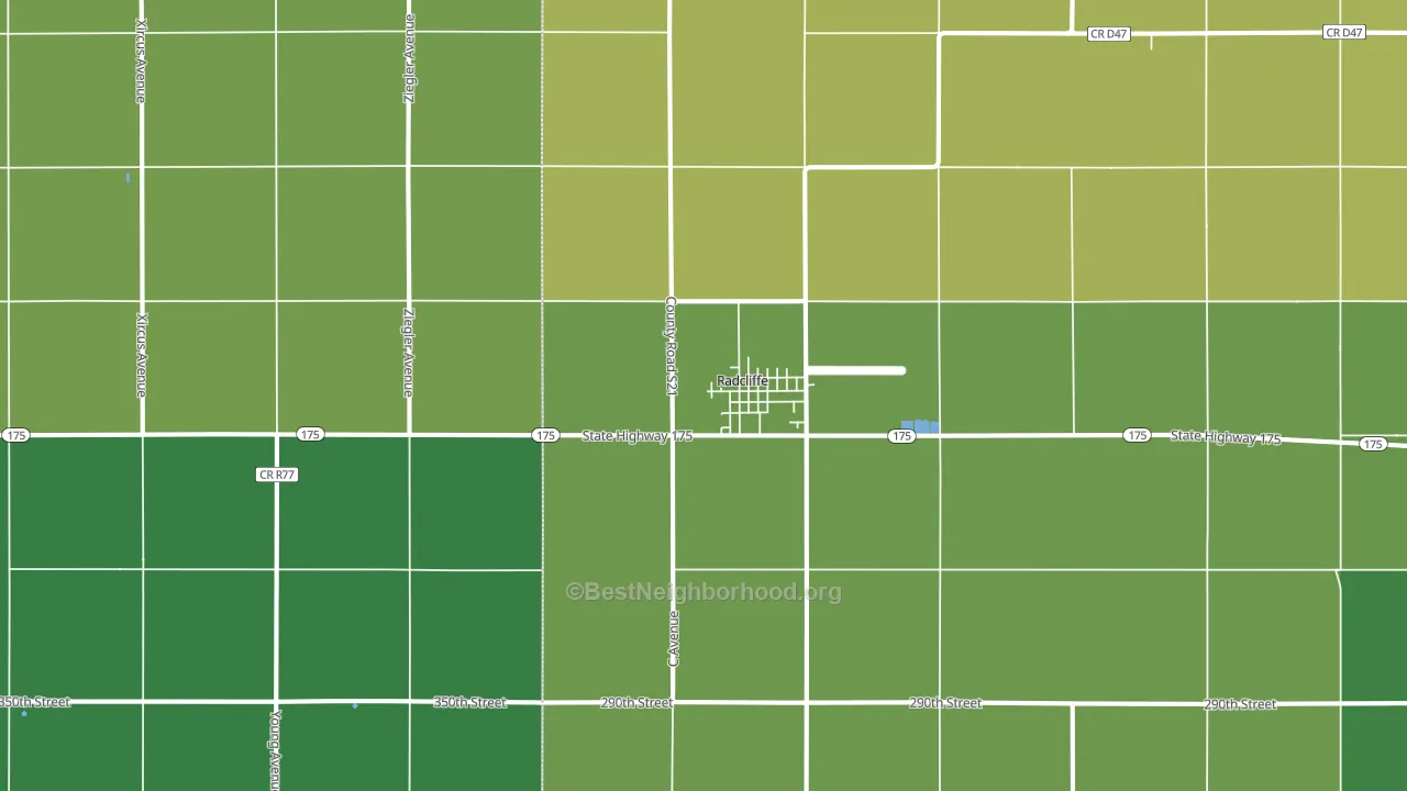 Radcliffe, IA block-group voter-turnout map