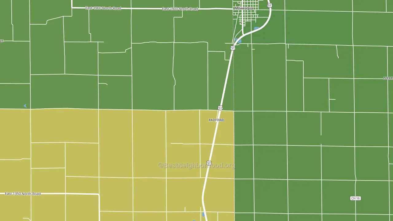 Radford, IL block-group voter-turnout map