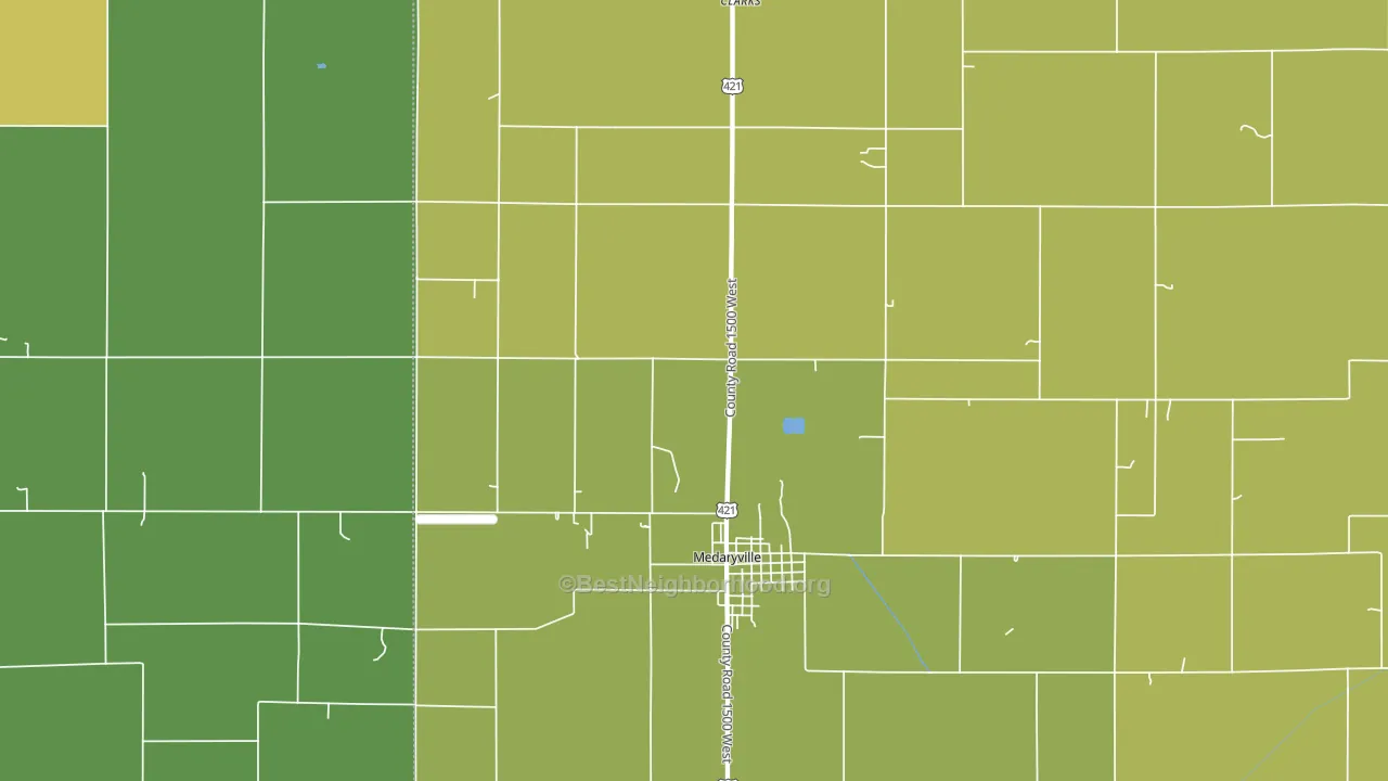 Radioville, IN block-group voter-turnout map