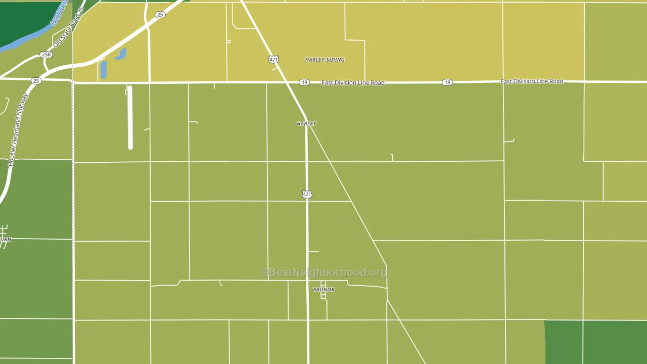 Radnor, IN block-group voter-turnout map