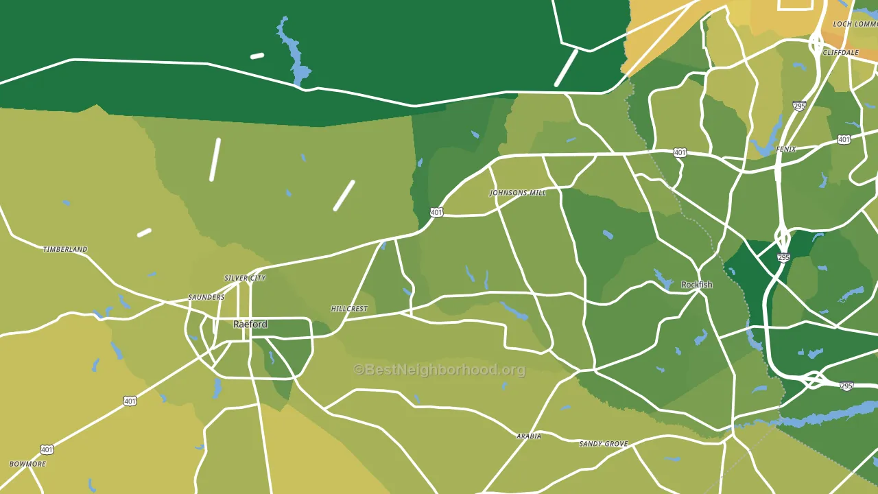 Raeford, NC block-group voter-turnout map
