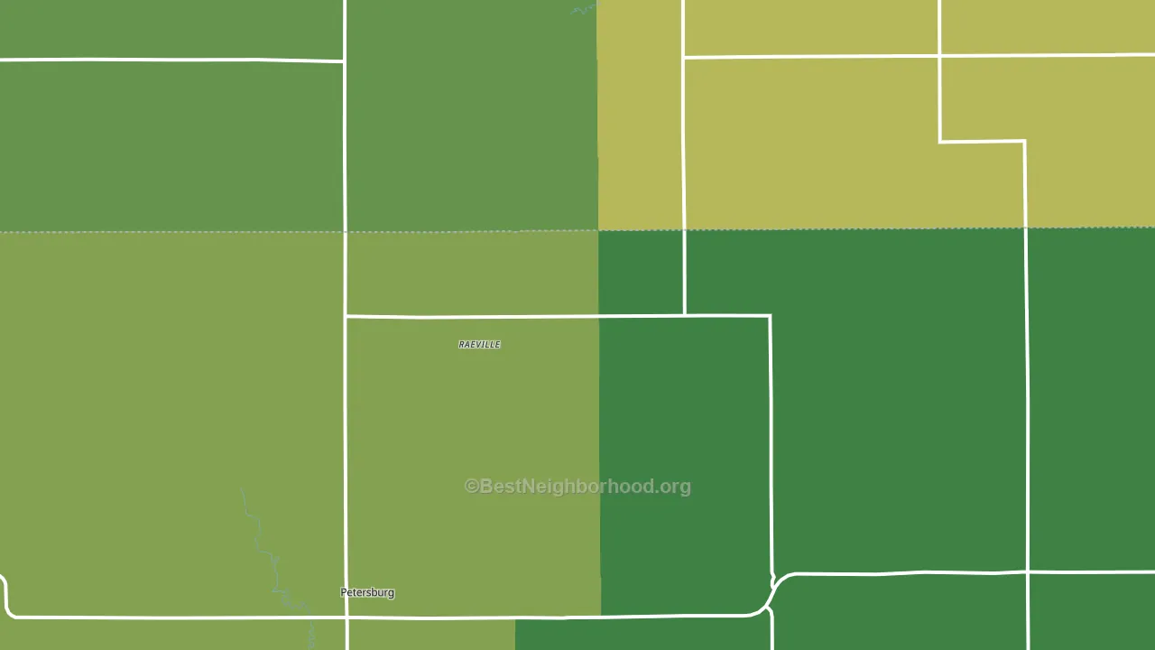 Raeville, NE block-group voter-turnout map