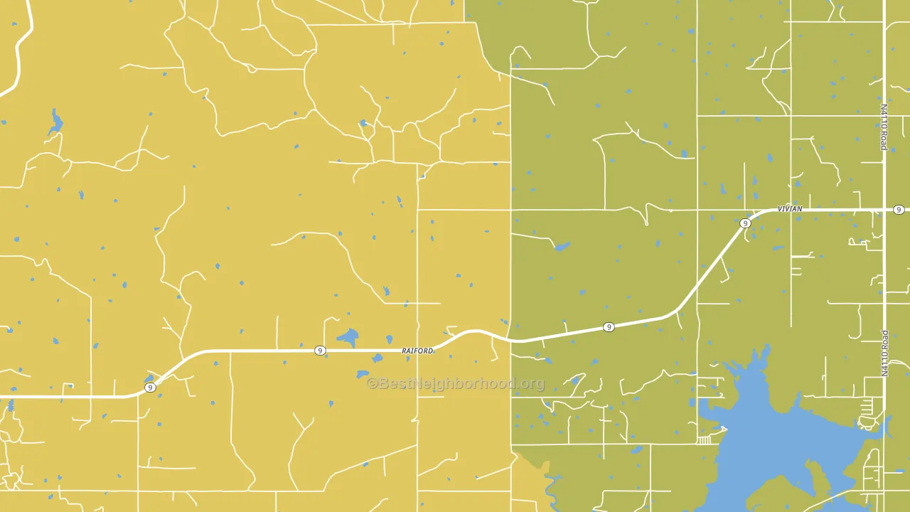 Raiford, OK block-group voter-turnout map