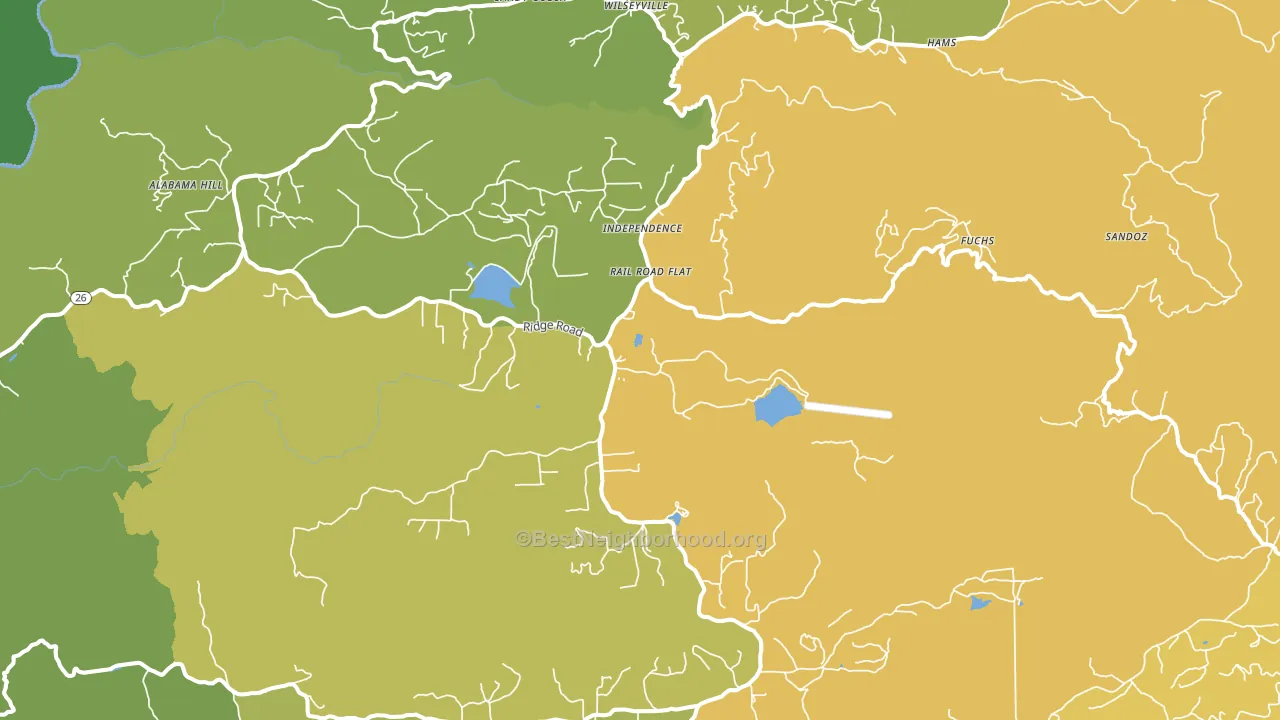 Rail Road Flat, CA block-group voter-turnout map